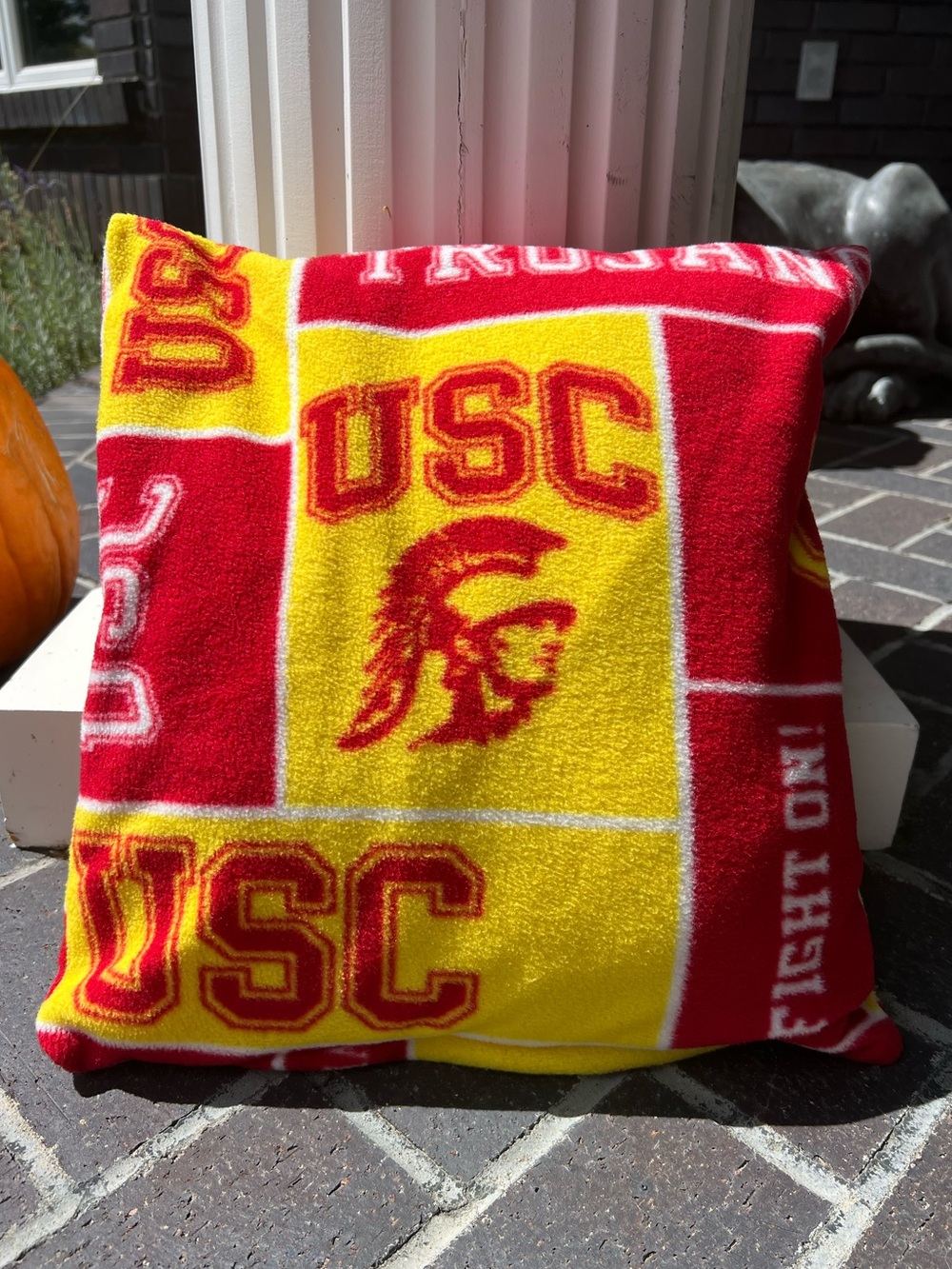 Handmade USC Trojans Pillow with Removable Pillowcase